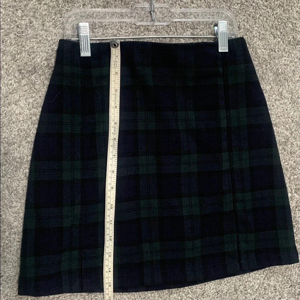 Brandy Melville Blue Green Plaid Mini Skirt - Picture 6 of 8